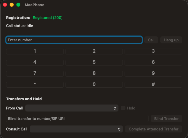 SyncPhone Settings Panel